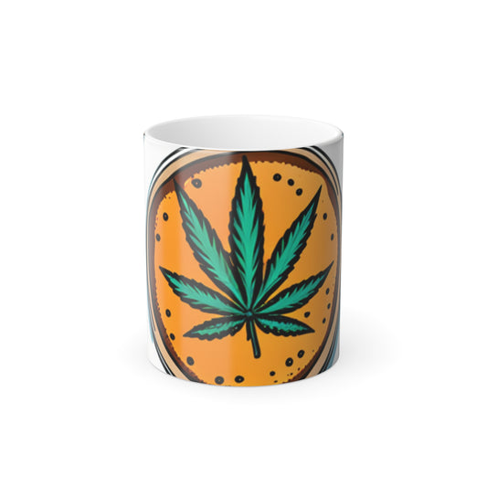 Coffee Beans And Weed Color Morphing Mug, 11oz