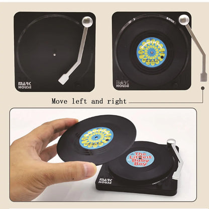 Vinyl Disk Coasters With Holder