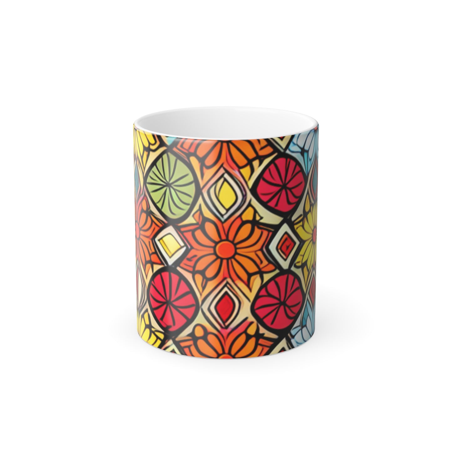 Flower Pattern Color Morphing Mug, 11oz