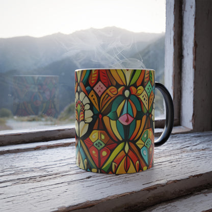 Kaleidoscope Design Color Morphing Mug, 11oz