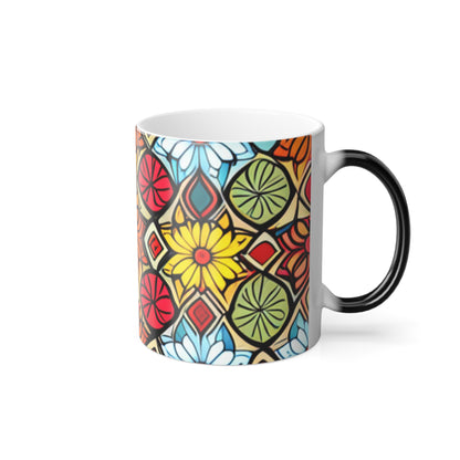 Flower Pattern Color Morphing Mug, 11oz