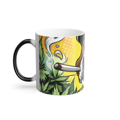 Smoking Pup Color Morphing Mug, 11oz