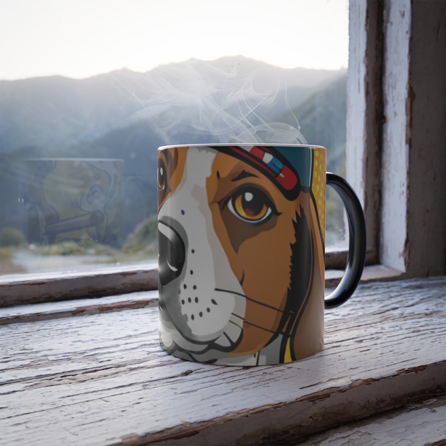 Smoking Pup Color Morphing Mug, 11oz