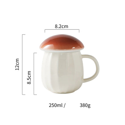 Mushroom Cup With Lid Ceramic Coffee Mug