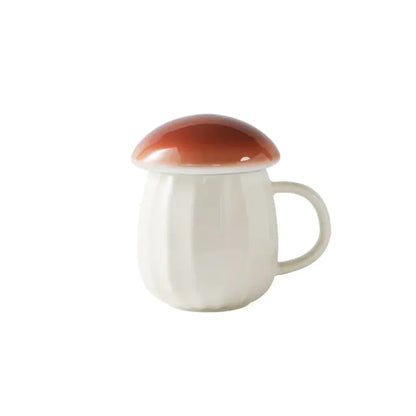 Mushroom Cup With Lid Ceramic Coffee Mug