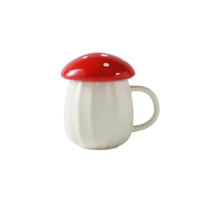 Mushroom Cup With Lid Ceramic Coffee Mug